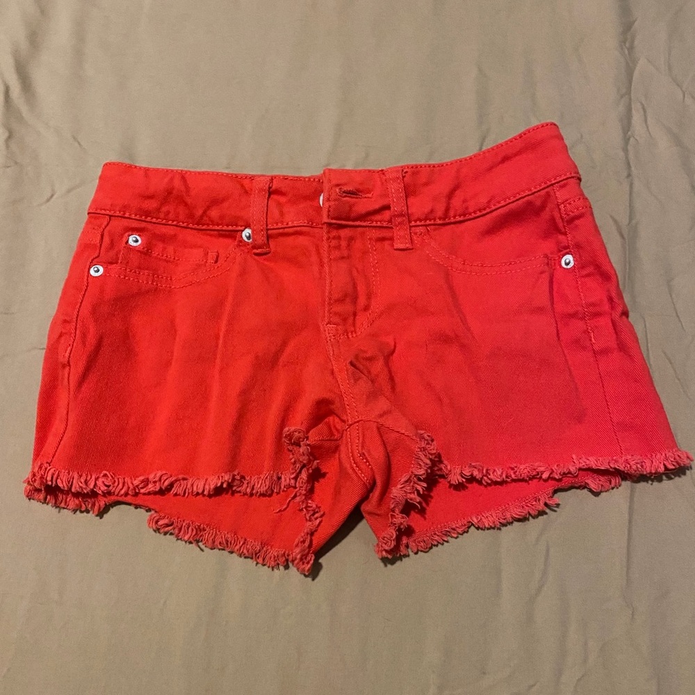 Red Jean shorts size 7